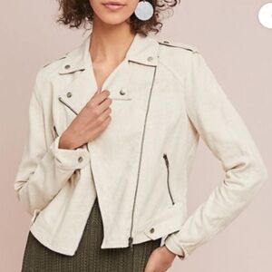 Anthropologie Linen Moto Jacket